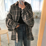 Flytonn-cute winter outfits casual winter outfits christmas outfit party look inspos Loose Wool Thicken Plaid Shirt Jacket