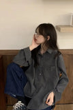 Flytonn-cute winter outfits casual winter outfits christmas outfit party look inspos Long Sleeve Simple Colors Blouse Shirt