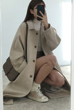 Flytonn-cute winter outfits casual winter outfits christmas outfit party look inspos Simple Turn Down Collar Long Woolen Coat