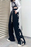 Flytonn-cute winter outfits casual winter outfits christmas outfit party look inspos Loose Side Tie Style Jogging Pants