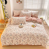 Flytonn-2025 Spring Bedding Set Ins Duvet Cover Set No filler Floral Style with Flat Sheet Pillowcase Twin Queen Double Girls Boys Home Deco New Bed Linen