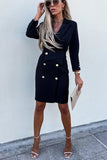 Flytonn-Black Friday Sale - Button Blazer Midi Dress