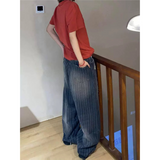 Flytonn-Vintage Ripped Harajuku Loose Fit Jeans Y2K Hollow Out Oversized Wide Leg Trashy Pants 2024 Autumn Women's Baggy Denim Trouser