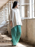 Flytonn-Winter Outfits Christmas Thanksgiving Gift New Year's Eve Outwear Vintage Simple Ramie Cotton Outwear Tops