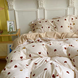 Flytonn-2025 Spring Bedding Set French Ins Bedding Set No Filler Korean Floral Ruffles Single Double Queen Size Duvet Cover Sheet Pillowcase Home Textile