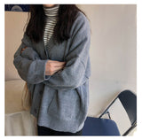 Flytonn-cute winter outfits casual winter outfits christmas outfit party look inspos Long Sleeve V-Neck Loose Cardigan Sweater