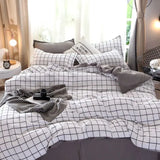 Flytonn-2025 Spring Bedding Set Checkerboard Bedding Set No Comforter Quilt Duvet Cover Pillowcase Flat Sheet Single Queen Size Polyester Bedclothes