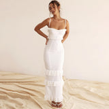 Flytonn Summer Elegant White Women Ready To Wear Dresses Maxi Luxury Lace Bodycon Wedding Event Party Dress Formal Occsaion-nye outfits