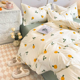 Flytonn-2025 Spring Bedding Set Cute Cartoon Bedding Set Ins Style Duvet Cover Without Comforter Pillowcases Flat Sheet New Arrival Soft Bed Linens