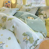 Flytonn-2025 Spring Bedding Set Ins Style Bedding Set Fashion Cream Pastoral Full Queen Size Duvet Cover No Filling Flat Sheet Pillowcase Kit Kawaii