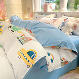 Flytonn-2025 Spring Bedding Set Ins Cream Bedding Set,Cute Cartoon Kids Adult Duvet Cover No Filler,Pillowcase,Full Queen Size Boys Girls Comforter Cover