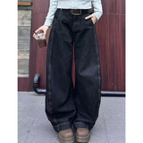 Flytonn-Harajuku Casual 00S High Waist Loose Jeans 2025 Spring Winter Pants Women's Y2K Wide Leg Baggy Street Style Denim Trouser