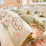 Flytonn-2025 Spring Bedding Set Kawaii Bedding Set for Kids Ins Twin Queen Size Duvet Cover Flat Sheet Pillowcase No Filler Girls Boys Home Totel Bed Linens