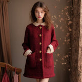 Flytonn-y2k outfits Winter Dress Women Clothing New Year's Robe Meilad Light Luxury Christmas Red Robe French Straight Tube Red Dress for Women