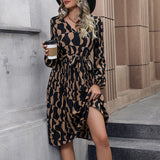 Flytonn-Black Friday Sale - New Women's Printed Long Sleeve Midi Dress