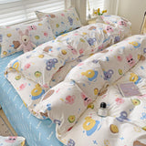 Flytonn-2025 Spring Bedding Set Cute Dog Bedding Set New Arrival Blue Twin Queen Duvet Cover Flat Sheet Pillowcase No Filler Girl Boys Hotel Home Bed Linens