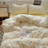 Flytonn-2025 Spring Bedding Set Ins Cream Bedding Set,Cute Cartoon Kids Adult Duvet Cover No Filler,Pillowcase,Full Queen Size Boys Girls Comforter Cover