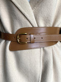 Flytonn-Asymmetrical Buckle Wide Leather Belt