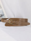 Flytonn-Asymmetrical Buckle Wide Leather Belt