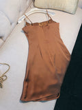 Flytonn-back to school outfits Simple A Line Straps Brown Short Homecoming Dresses 18th Birthday Outfit C2176