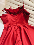 Flytonn-back to school outfits Simple A Line Spaghetti Straps Red Short Homecoming Dresses 18th Birthday Outfit C2178