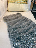 Flytonn-back to school outfits Modest Sheath Strapless Gray Sequin Short Homecoming Dresses Birthday Outfits C2215