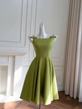 Flytonn-back to school outfits Simple A line Straps Green Short Homecoming Dresses Birthday Outfit C2292