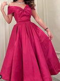 Flytonn-Cyber Monday Christmas party outfits Sexy A line Off The Shoulder Pink Evening Dress Long Prom Dresses Party Dress With Ruffles C3322