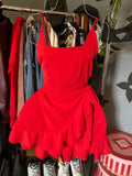 Flytonn-back to school outfits 18th Birthday A Line Red Chiffon Ruffles Homecoming Dresses Short Mini Birthday Dress C3418