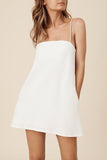 Flytonn- Minimalism Linen Slip Mini Dress