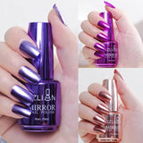 Flytonn- 18ml Metallic Mirror Nail Polish Magic Mirror Effect Chrome Nail Polish Varnish Semi Permanent Nail Polish Nail Design