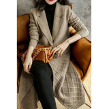 Flytonn-Cashmere cardigan female hemp add thick long sweater autumn winter new fund languid lazy loose sweater coat