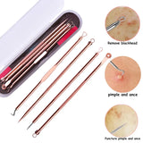 Flytonn- Blackhead Comedone Acne Needle Remover Tool Kit Clip Pimple Spoon for Face Skin Care Tool Needles Facial Pore Cleaner