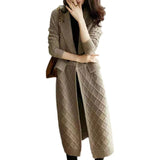 Flytonn-Cashmere cardigan female hemp add thick long sweater autumn winter new fund languid lazy loose sweater coat