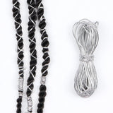 Flytonn Dreadlock Braids Hair Accessories Silver Gold Braiding Hair Deco Styling Shimmer Stretchable African Braid Braided Elastic Cord