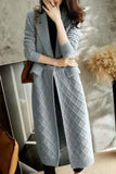 Flytonn-Cashmere cardigan female hemp add thick long sweater autumn winter new fund languid lazy loose sweater coat