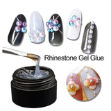 Flytonn- Nail Art Rhinestone Gel Glue Super Sticky Adhesive UV Gel Nail Polish Glue for DIY Nail Art Crystal Gems Jewelry Decoration