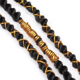 Flytonn Dreadlock Braids Hair Accessories Silver Gold Braiding Hair Deco Styling Shimmer Stretchable African Braid Braided Elastic Cord