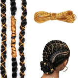 Flytonn Dreadlock Braids Hair Accessories Silver Gold Braiding Hair Deco Styling Shimmer Stretchable African Braid Braided Elastic Cord