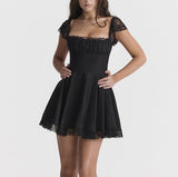 Flytonn-Christmas Outfits New Year's Eve Dress Night Out Club Dresses cute winter outfits Avalena Lace Trim Mini Dress