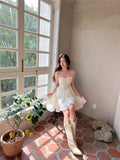 FLYTONN-spring summer dress Vacation photography outfits Delicate Romance Pleated Dress ~