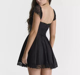 Flytonn-Christmas Outfits New Year's Eve Dress Night Out Club Dresses cute winter outfits Avalena Lace Trim Mini Dress