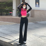 winter outfits men Skinny Jeans Women's Autumn 2024 High Waist Slimming High Straight Slim Fit Small Flared Pants Fashion