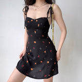 FLYTONN-spring summer dress Vacation photography outfits Fruit Platter Strappy Dress