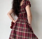 FLYTONN-spring summer dress Vacation photography outfits Zandria Plaid Bustier Dress ~