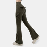 avant garde dress to impress New Wide-Leg Pants Tight Nude Hip Lifting Overalls Flared Pants High Waist Micro-Pull Yoga Trousers