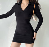 FLYTONN-spring summer dress Vacation photography outfits New Look Knit Mini Dress