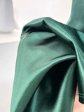 Flytonn-Cyber Monday Christmas party outfits Sexy Mermaid Sleeveless Green Satin Long Prom Dress B345