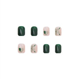Flytonn- Wholesale Wearable Nails Green Forest Summer Fresh Removable Finished Nail 24pcs/pack With Wearing Tool