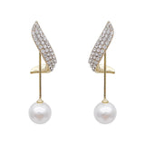 Flytonn-New Classic Elegant Imitation Pearl Dangle Earrings for Women Crystal Long Tassel Exquisite Drop Earring Wedding Jewelry